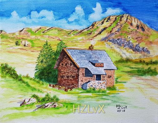 24 x 32 cm, Schmincke colours on Daler&Rowney 300,  " In the mourtains" Austria