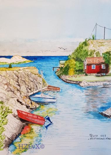 24 x 32 cm, "Kristiansand, Norway"