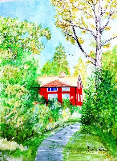 24 x 32 cm,  "Walking path, TROSA, Sveden"